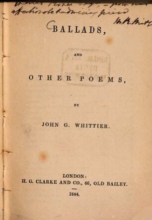 Ballads, and other poems