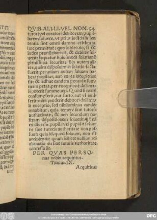 Per Quas Personas nobis acquiritur. Titulus. IX.