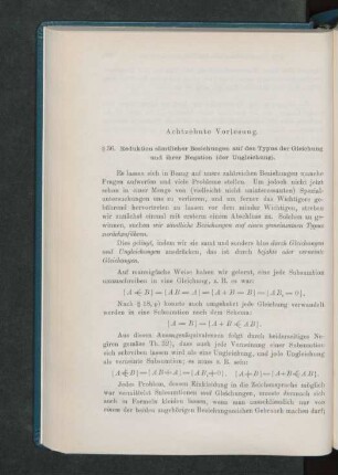 Achtzehnte Vorlesung