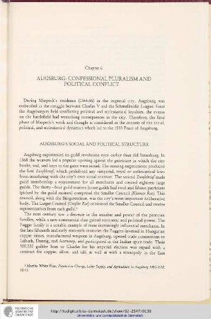 Chapter 6 Augsburg: Confessional Pluralism and Political Conflict