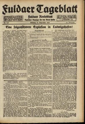 Ausgabe vom Mittwoch, den 21. September 1921.
