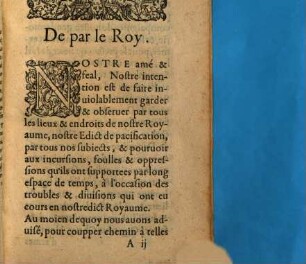 Lettres du Roy pour la publication des monstres en armes de sa gendarmerie