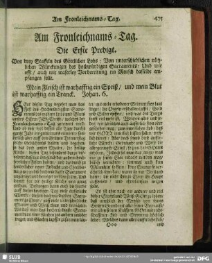 Am Fronleichnams-Tag