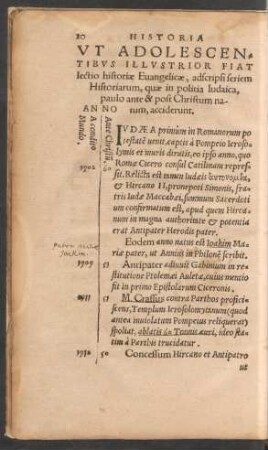 Ut Adolescentibus Illustrior Fiat lectio historiae Evangelicae, adscripsi seriem Historiarum ....