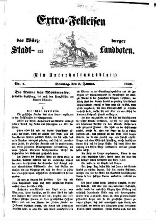 Extra-Felleisen : belletristische Beilage zum Würzburger Stadt- und Landboten. 1869 = Jg. 22