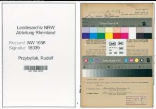 Entnazifizierung Rudolf Przybyllok , geb. 23.06.1883 (Steiger)