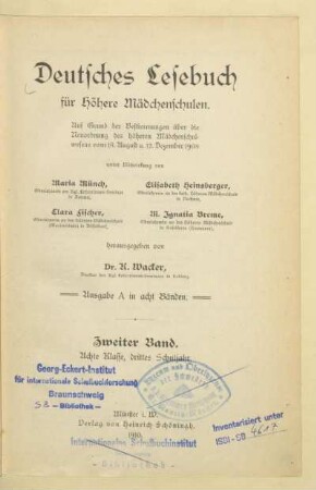 Band 2 = Klasse 8, Drittes Schuljahr, [Schülerband]: [Band 2 = Klasse 8, Drittes Schuljahr, [Schülerband]]