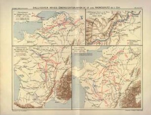 Gallischer Krieg: Übersichtskarten 54-51 Und Rhoneschutz 58 v. Chr. Röm. Abt. Nº˖ 17