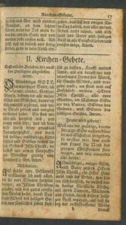 II. Kirchen-Gebete