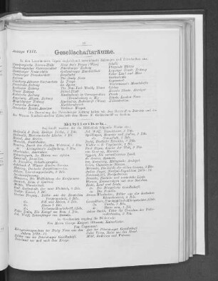 Anlage VIII. Gesellschaftsräume.