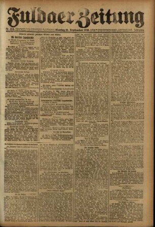 Ausgabe vom Montag, den 16. September 1918.