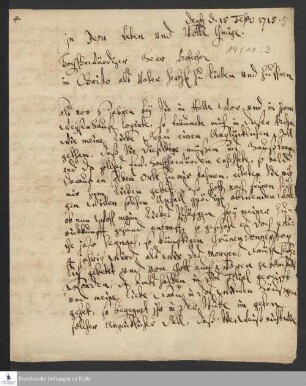 Brief von Heinrich Lucht an August Hermann Francke.