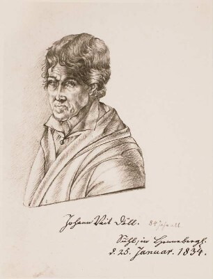 Johann Veit Döll : Stadtelmann, Rudolph (1814- ): Bildnis des Medailleurs Johann Veit Döll (1750-1835), Zeichnung, Suhl 1834. Dresden: Kupferstich-Kabinett