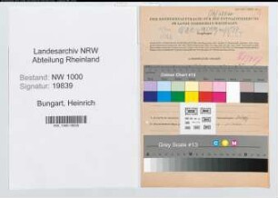 Entnazifizierung Heinrich Bungart, geb. 27.09.1896 (Maler)