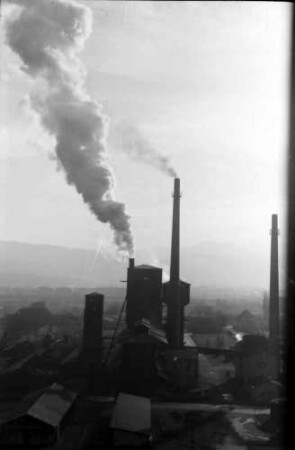 Freiburg: Gaswerk, Ausblick vom Turm auf altes Gaswerk