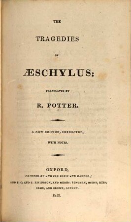 The tragedies of Aeschylus