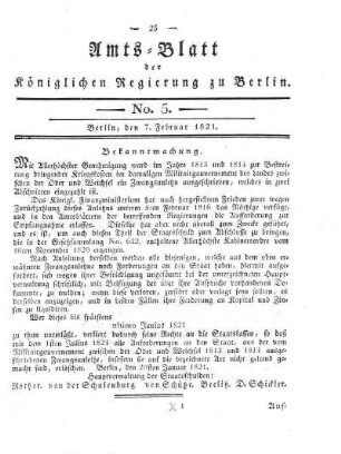 No 5, 7. Februar 1821