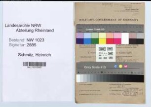 Entnazifizierung Heinrich Schmitz , geb. 20.05.1898 (Gaertner)