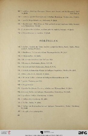 Porzellan (Nr. 580-662)