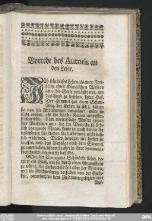 Vorrede des Autoris an den Leser.