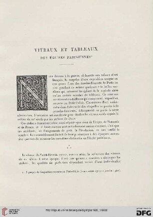 5. Pér. 1.1920: Vitraux et tableaux des églises parisiennes