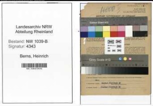 Entnazifizierung Heinrich Berns , geb. 12.07.1908 (Bauunternehmer)