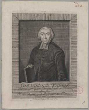 Bildnis des Carl Friderich Wegener
