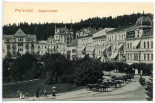 Marienbad. Stephanstraße mit Park