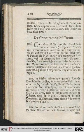 De Concurrentia Missarum