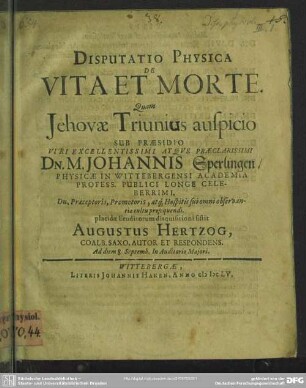 De vita et morte