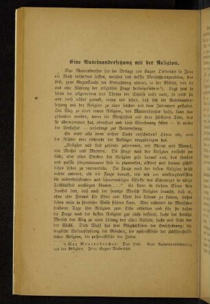 Eine Auseinandersetzung mit der Religion.