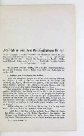 Deutschland nach dem Dreißigjährigen Kriege