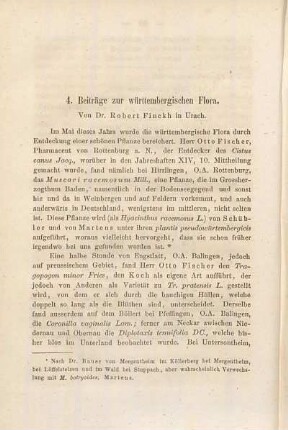 Beiträge zur württembergischen Flora