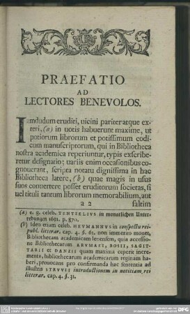 Praefatio Ad Lectores Benevolos