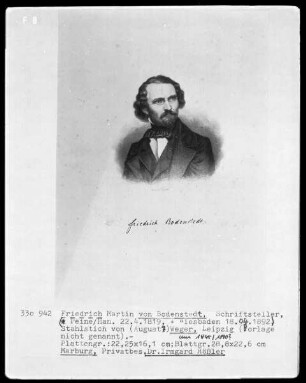 Bildnis Friedrich Martin von Sodenstedt, Schriftsteller
