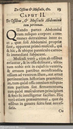 Caput II. De Ossibus, & Musculis Abdominis tum peritonaeo
