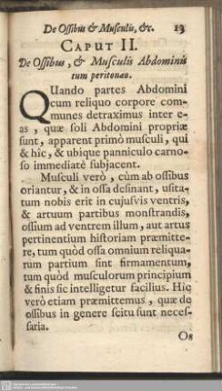 Caput II. De Ossibus, & Musculis Abdominis tum peritonaeo