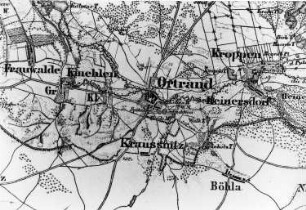 Ortrand. Topographische Karte vom Preußischen Staate, Blatt 249 Ortrand, aufgen. 1847, Nachträge 1862