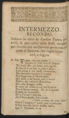 Intermezzo Secondo. Zweytes Zwischenspiel