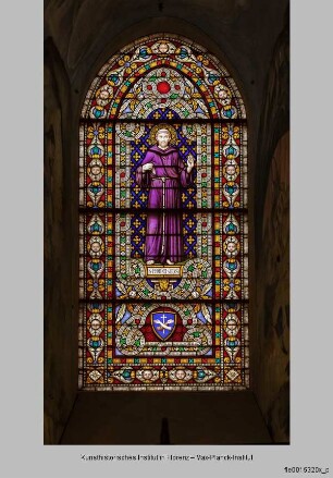 Apsisfenster der Unterkirche mit Heiligen : Heiliger Franziskus