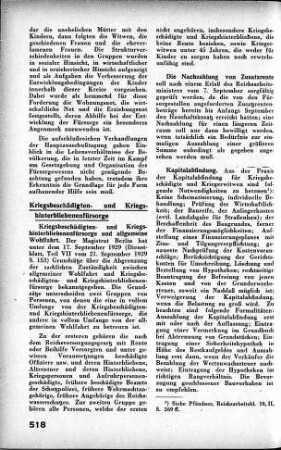Kriegsbeschädigten- und Kriegshinterbliebenenfürsorge und allgemeine Wohlfahrt [Kriegsbeschädigten- und Kriegshinterbliebenefürsorge]