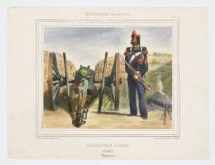Artillerie à pied, Blatt 26 der Folge "Sammlung der Militärkostüme der Armee, der Marine und der Nationalgarde"