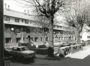 Dresden-Pieschen, Altpieschen 11 b, a/11. Wohnhäuser (Obdachlosenasyl; 1912; H. Erlwein). Ansicht aus dem Innenhof