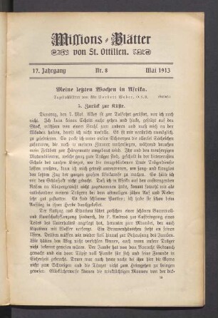 Nr. 8 Mai 1913