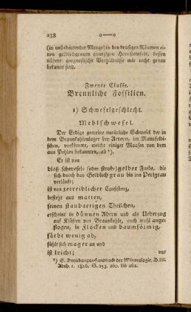 Zweyte Classe. Brennliche Fossilien
