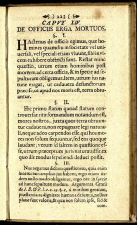 Caput XIV. De Officiis Erga Mortuos.