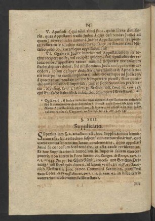 §. XXII. Supplicatio.