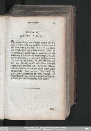 Vorbericht zum dritten Auflage.