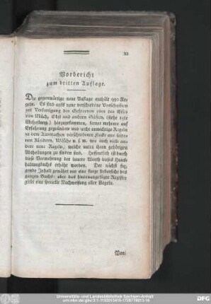 Vorbericht zum dritten Auflage.