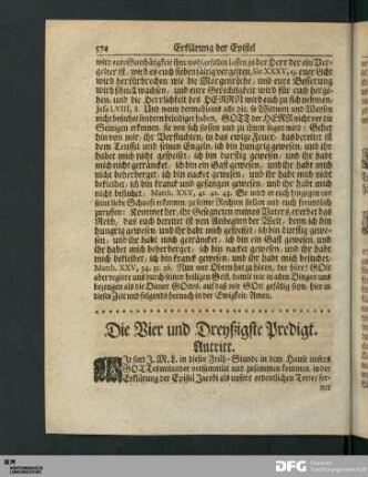 Die Vier und Dreyßigste Predigt.